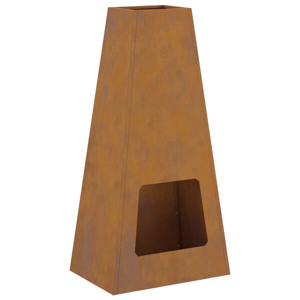 brasero vidaXL 50x35x100 cm en acier weathering