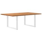 vidaXL Table à manger marron clair bois de chêne massif rectangulaire