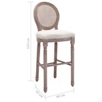 vidaXL Tabourets de bar lot de 2 blanc lin