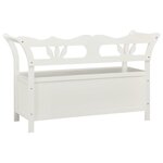vidaXL Banc Blanc 107x45x75 5 cm Bois de sapin solide