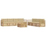 vidaXL Ensemble de canapés d'extérieur 8 pc Blanc et Beige Polyester