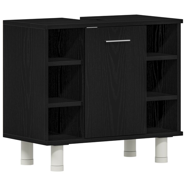 Meuble de salle de bain vidaXL Noir Chêne 60x32x54 cm Bois d'ingénierie