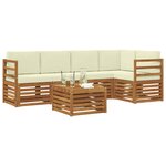 vidaXL Ensemble de canapés d'extérieur 6 pc Naturel et Crème Polyester