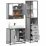 vidaXL Ensemble de meubles de salle de bain 3 Pièces Sonoma gris