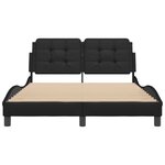 vidaXL Cadre de lit avec tête de lit Noir 140x190 cm Similicuir