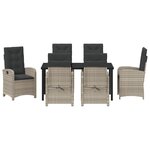 vidaXL Ensemble de salle à manger de jardin 7 pièces avec coussins Gris clair Poly Rattan