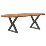 vidaXL Table à manger marron clair bois de chêne massif ovale