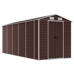 vidaXL Abri de jardin marron 191 x 470 x 198 cm en acier galvanisé