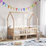 vidaXL Cadre de lit d'enfants forme de maison sans matelas pin
