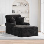 vidaXL Chaise lounge avec jupe avec coussin Noir 157 x 91 x 91 cm ARES