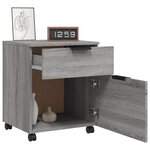 vidaXL Classeur mobile avec roues Sonoma gris 45x38x54 cm Bois
