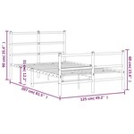 vidaXL Cadre de lit métal sans matelas avec pied de lit noir 120x200cm