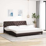vidaXL Cadre de lit sans matelas marron foncé 200x200 cm tissu