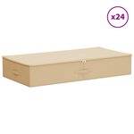 vidaXL Boîte de rangement 24 Pièces Crème 100 x 50 x 18 cm Tissu intissé