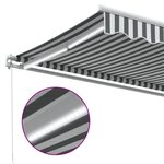 vidaXL Auvent manuel rétractable avec LED anthracite blanc 500x350 cm