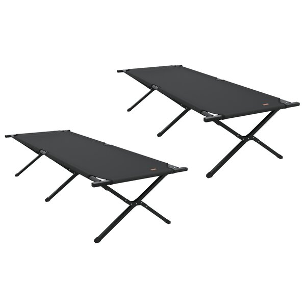 vidaXL Lits de Soleil 2 Pièces avec Sac de Transport Noir Tissu Oxford 600D