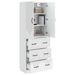 vidaXL Ensemble de Meubles 2 Pièces Blanc brillant 66 x 34 5 x 87 cm