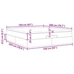 VidaXL Cadre de lit ottoman avec matelas gris clair 160x200 cm velours