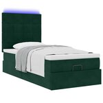 vidaXL Cadre de lit ottoman avec matelas vert foncé 90x190 cm velours