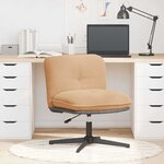 vidaXL Chaise pivotante de bureau beige bouclé comme de la laine tissu