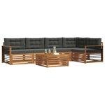 vidaXL Ensemble de canapés d'extérieur 6 Pièces Naturel et Anthracite