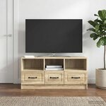 vidaXL Meuble TV Chêne Sonoma 102 x 34 5 x 47 cm Bois d'ingénierie