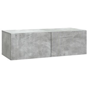 vidaXL Meuble TV mural Gris béton 98 x 41 x 30 cm Bois d'ingénierie