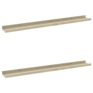 vidaXL Étagères murales 2 Pièces blanc et chêne sonoma 80x9x3 cm