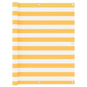 vidaXL Écran de balcon Blanc et jaune 120x600 cm Tissu Oxford
