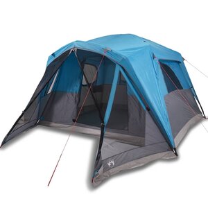 vidaXL Tente familiale avec porche 6 personnes bleu imperméable