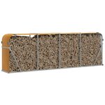 vidaXL Porte-bûches aspect bois 300x45x100 cm acier galvanisé