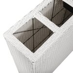 vidaXL Lits surélevés de jardin et 4 pots 2 Pièces Résine tressée Blanc