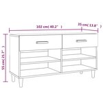 vidaXL Armoire à chaussure Blanc brillant 102x35x55 cm Bois ingénierie