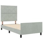 Cadre de lit vidaXL Gris clair 90x190 cm Velours