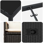 vidaXL Ensemble de salle à manger de jardin de 5 pièces avec coussins en poly résine noire