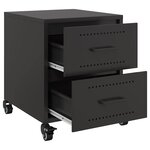 vidaXL Table de chevet noir 36x39x43 5 cm acier