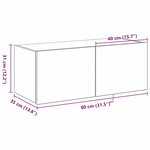 vidaXL Meuble TV mural Bois ancien 80 x 35 x 31 cm Bois d'ingénierie