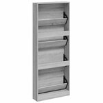 vidaXL Armoire à chaussures Sonoma gris 59x17x150 cm Bois d'ingénierie