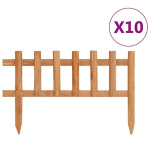 vidaXL Bordure de jardin 10 Pièces Bois de sapin 4 4 m