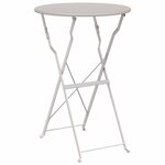 vidaXL Table de bistrot pliante beige Ø50 x 71 cm en acier recouvert de poudre