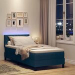 vidaXL Lit à ressorts avec matelas avec LED Bleu 90 x 200 cm tissu
