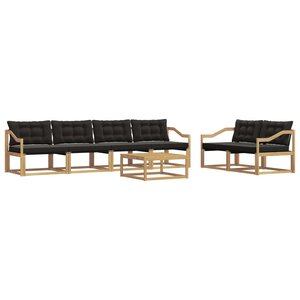 vidaXL Ensemble de canapés d'extérieur 7 pc Blanc et noir