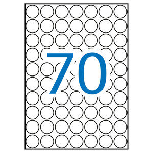 Apli A5 Etiquettes Blanches Ø 19.0mm 15 Feuilles