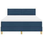 vidaXL Lit à ressort LED avec matelas avec LED Bleu 140 x 190 cm tissu