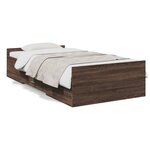 vidaXL Cadre de lit avec tiroirs sans matelas chêne marron 100x200 cm