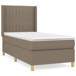 vidaXL Sommier à lattes de lit avec matelas Taupe 90x190 cm Tissu