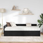 vidaXL Cadre de lit d'angle avec matelas Autre 2 Pièces Gris Velours