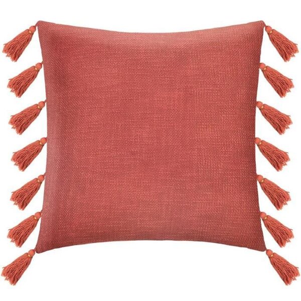 Coussin avec pompons Gypsy - Terracotta - 50 x 50 cm