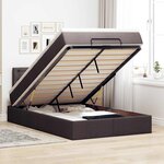 VidaXL Cadre de lit ottoman avec matelas marron foncé 120x190 cm tissu