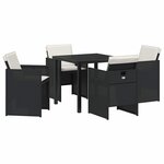 vidaXL Ensemble de salle à manger pour jardin 5 Pièces Noir polyrotin